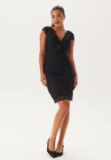 Bubbleroom Occasion V-neck short lace Dress Black 36