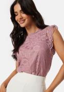 Pieces Pcolline SL Lace Top Woodrose S