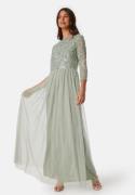 AngelEye Sequin Bodice Maxi Dress Sage Green XS (UK8)