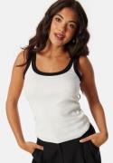 BUBBLEROOM Contrast Rib Tank Top White L