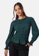 Happy Holly Long Sleeve Smock Top Dark green 48/50