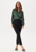 BUBBLEROOM Satin Puff Sleeve Shirt Green 34