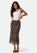 BUBBLEROOM Mesh Midi Skirt Leopard XS