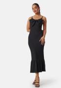 BUBBLEROOM Bow Strap Midi Dress Black XS