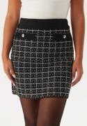 Pieces Pcnilja Hw Knit Skirt Black Checks:white And Silver XS