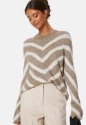 ONLY Onleliza L/S Pullover Knit Mermaid Stripes:WHITECAP GRAY S