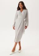 BUBBLEROOM  Pleated Wrap Dress Light beige S