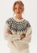 VILA Viejla O-neck L/S JACQUARD KNI Super Light Natural Me Pattern L