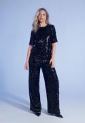 BUBBLEROOM Sequin Wide Trousers Black M