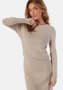 VILA Vicomfy O-neck L/S KNIT TOP  Natural Melange M