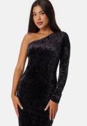 BUBBLEROOM One Shoulder Velvet Dress Black XL