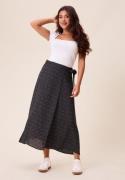 Happy Holly Viscose Midi Wrap Skirt Black/Dotted 48/50