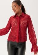 Happy Holly Buttoned Lace Shirt Dark red 52/54