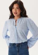 BUBBLEROOM Long Sleeve Button Blouse Light blue S