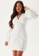 Bubbleroom Occasion Broderie Anglaise Balloon Sleeve Dress White L