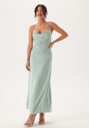 Bubbleroom Occasion Waterfall Satin Ankle dress Dusty green 36