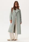 BUBBLEROOM Belted Midi Trenchcoat Dusty green 36