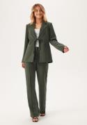 BUBBLEROOM Flared Structured Suit Trousers Dark green 40