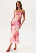 Bardot Adoni Printed Mesh Midi Dress 132801 Pink Tie Dye 36(UK8)