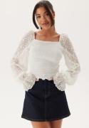 BUBBLEROOM Square Neck Smock Top White M