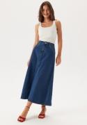 Pieces Pcabbi Mw A-shape Ankle Skirt  Medium Blue Denim XS