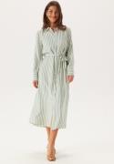 YAS Yaskaya Ls Long Shirt Dress Birch Stripes:iceberg Green 34