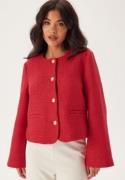 Chiara Forthi Wide Sleeve Bouclé Jacket Red M