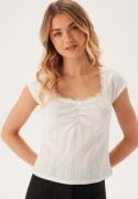 BUBBLEROOM Short Sleeve Pointelle Top White XS