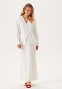 BUBBLEROOM Linen Blend Maxi Skirt Offwhite 40