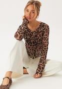 BUBBLEROOM Mesh Cardigan Top Leopard XL