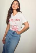ONLY Onlpenny Life Reg S/S FOOD TOP Bright White Print:pasta S