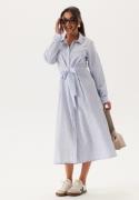 Happy Holly Tie Detail Cotton Shirt Dress Blue/Striped 40/42