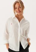 ONLY Onlnew Lina Grace Ls Emb Shirt Bright White Aop:multi Heart M