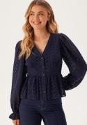 BUBBLEROOM Nettie Broderie Anglaise Blouse Dark blue 46