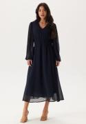 Happy Holly Dobby Dot Smock Midi Dress Dark blue 32/34