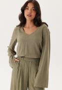 Happy Holly Linen Wide Sleeve Blouse Khaki green 40/42