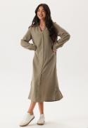 Happy Holly Linen Shirt Dress Khaki green 48/50