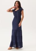 Happy Holly Jersey Broderie Anglaise Maxi Dress Dark blue 52/54