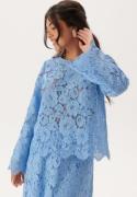 BUBBLEROOM Scalloped Edge Lace Blouse Light blue L