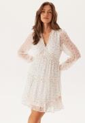 VERO MODA Vmsmilla LS frill short dress Bright White AOP:Josefine XL