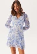 ONLY Onlmiriam Life L/S LAYERED DRESS Bel Air Blue Aop:porcelain Flo L