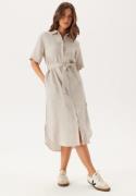 GANT Reg Linen Ss Shirt Dress Dry Sand 38