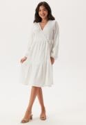 Happy Holly Jersey Structure Wrap Dress White 44/46