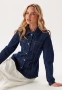 ONLY Onlelle L/S FITTED DNM JACKET  Dark Blue Denim Detail:rinse XL