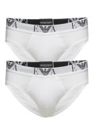 Mens Knit 2Pack Brie Underbukser Y-front Briefs White Emporio Armani