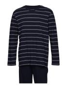 Pyjama Long Pyjamas Nattøj Navy Schiesser