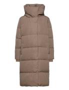 Objlouise Long Down Jacket Noos Foret Jakke Beige Object