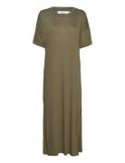 Long T-Shirt Dress Ronneby Leaf Green Maxikjole Festkjole Khaki Green ...