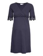 Mlalisa Tess 2/4 Jrs Abk Dress 2F Kort Kjole Navy Mamalicious