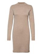 Objthess L/S Knit Dress Kort Kjole Beige Object